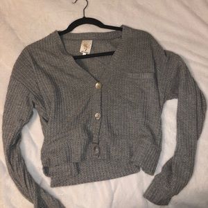 Gray cardigan/like sweater